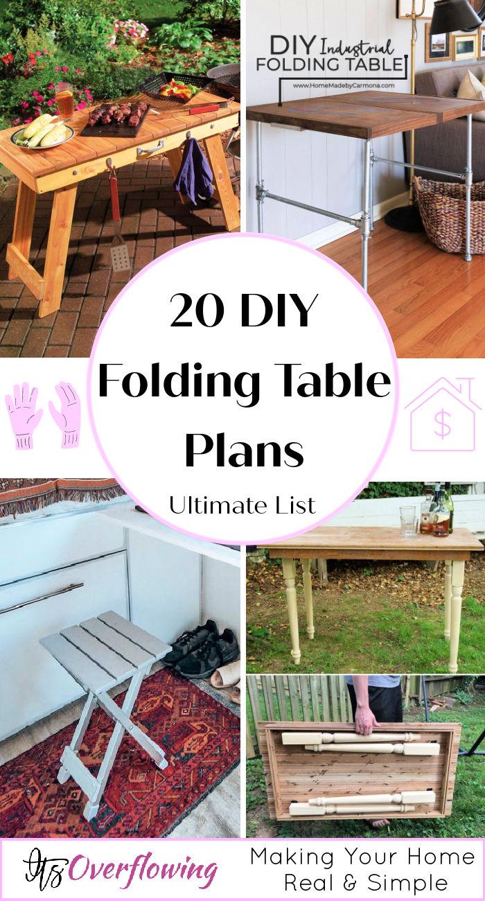 20 Easy DIY Folding Table Plans To Build A Collapsible Table