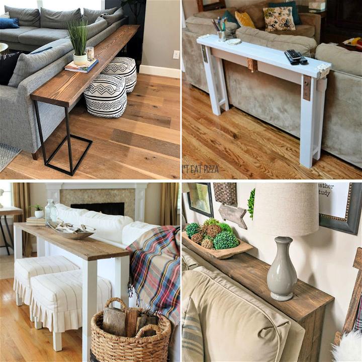 20 Free DIY Sofa Table Plans To Make Behind the Couch