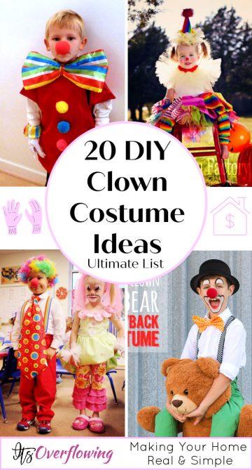 20 Homemade DIY Clown Costume Ideas • Its Overflowing