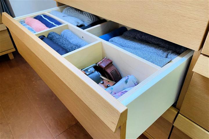 Make Woden Drawer Dividers for a Clothing Dresser