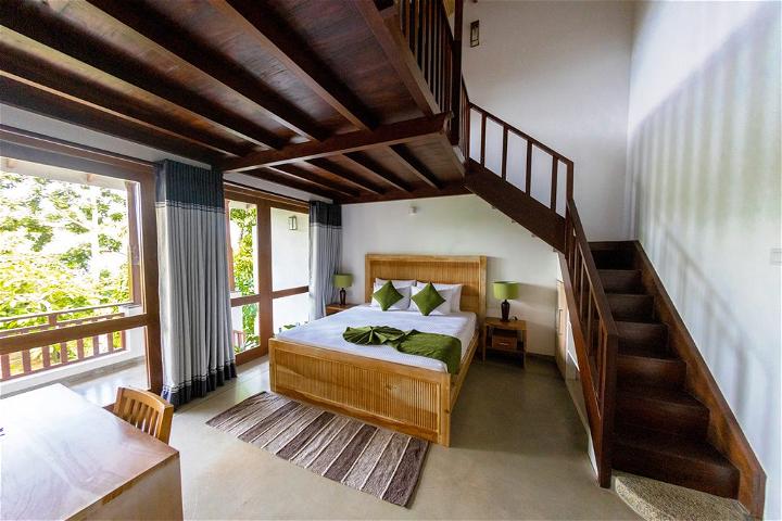 wooden bed