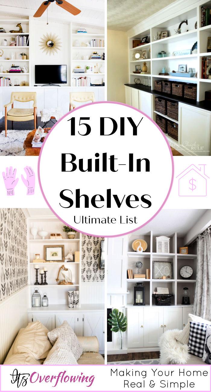 15 Easy DIY Built In Shelves