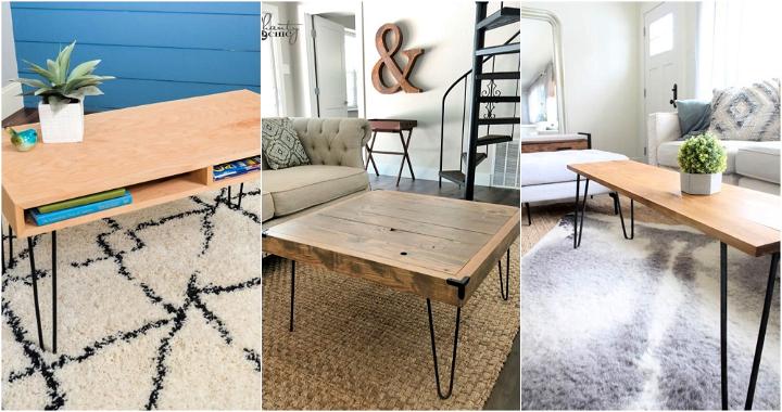 easy diy hairpin coffee table ideas and designs