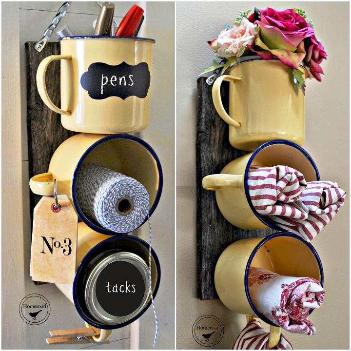 Adorable DIY Enamel Mug Organizer