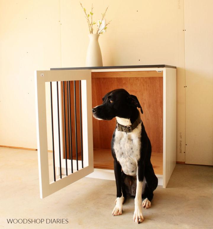 Simple DIY Wooden Dog Crate Cabinet