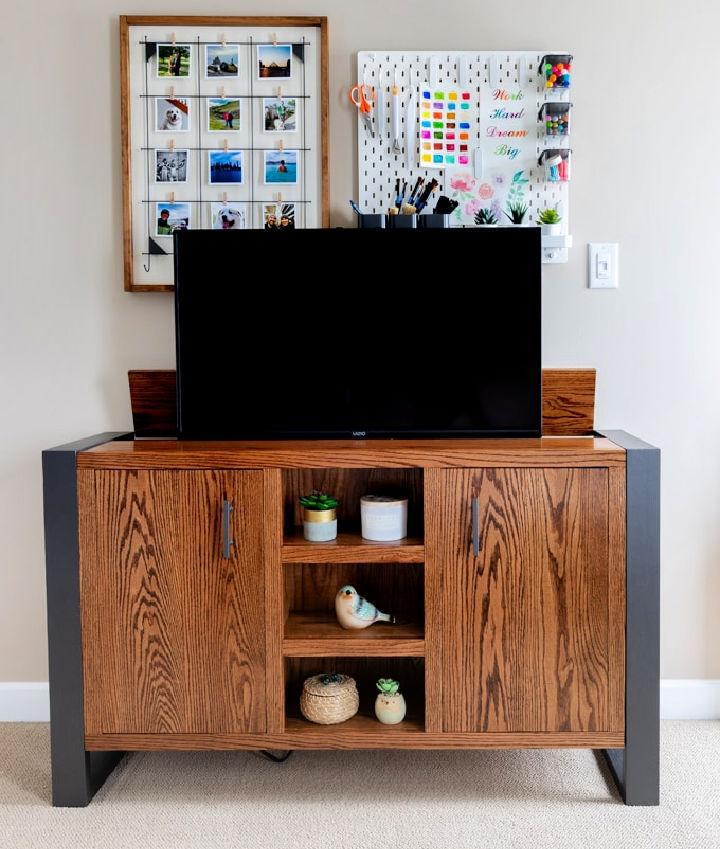 How to Build a TV Stand With Hidden TV