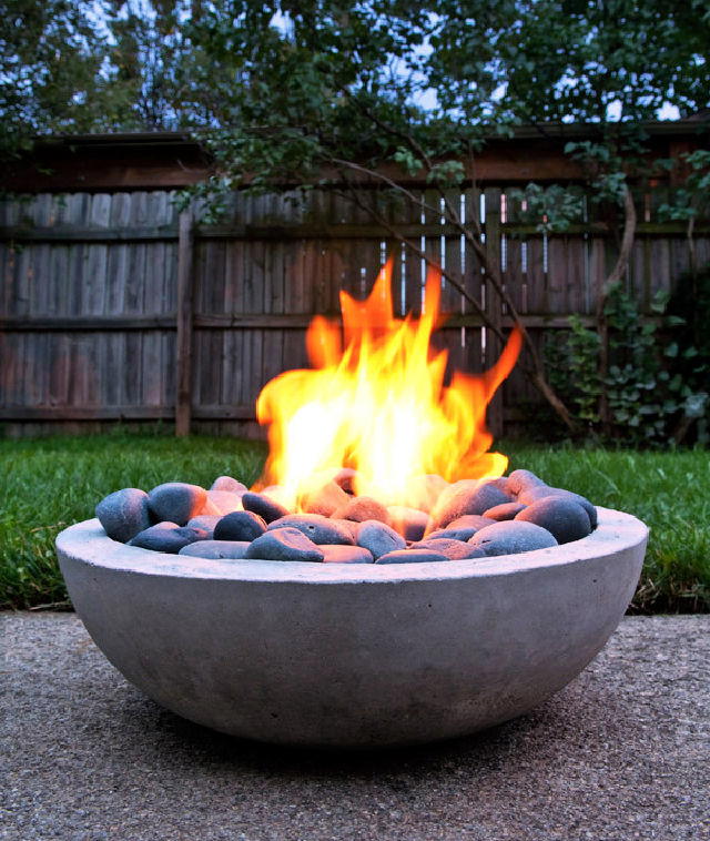 Modern DIY Concrete Gas Fire Pit From Scratch