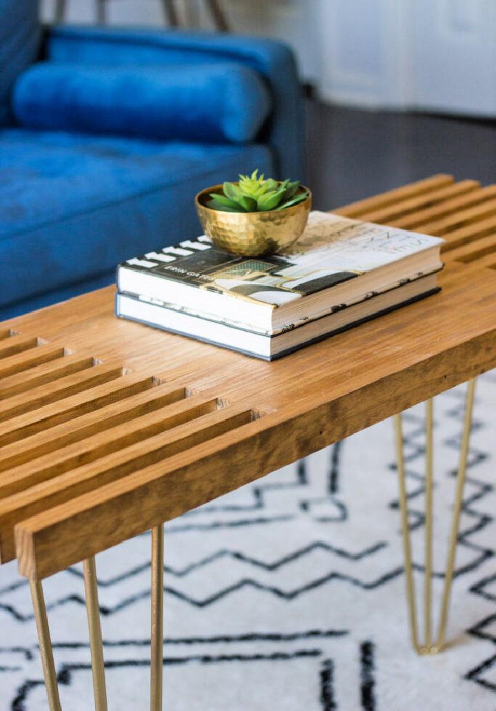Making a Slatted Coffee Table With Hairpin Legs