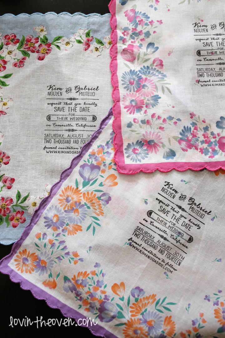 DIY Handkerchief Save the Dates