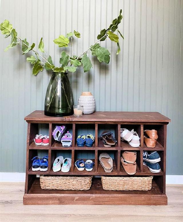 Simple DIY Wooden Shoe Cubby