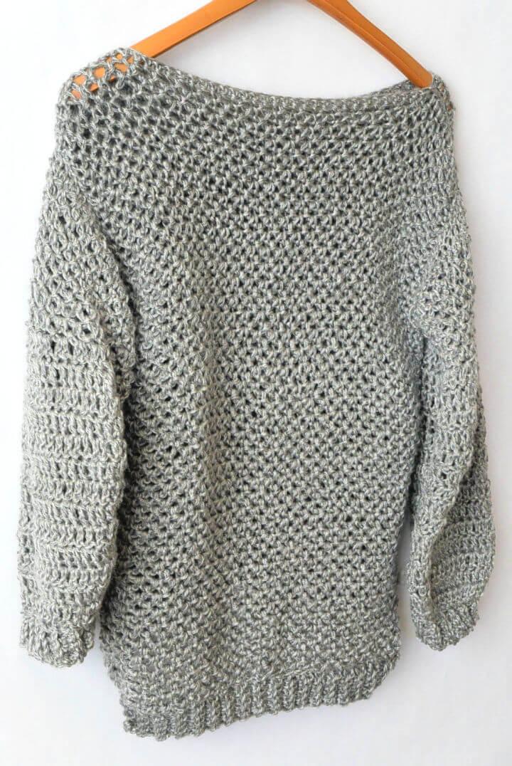 Crocheted Look like Knit Sweater 