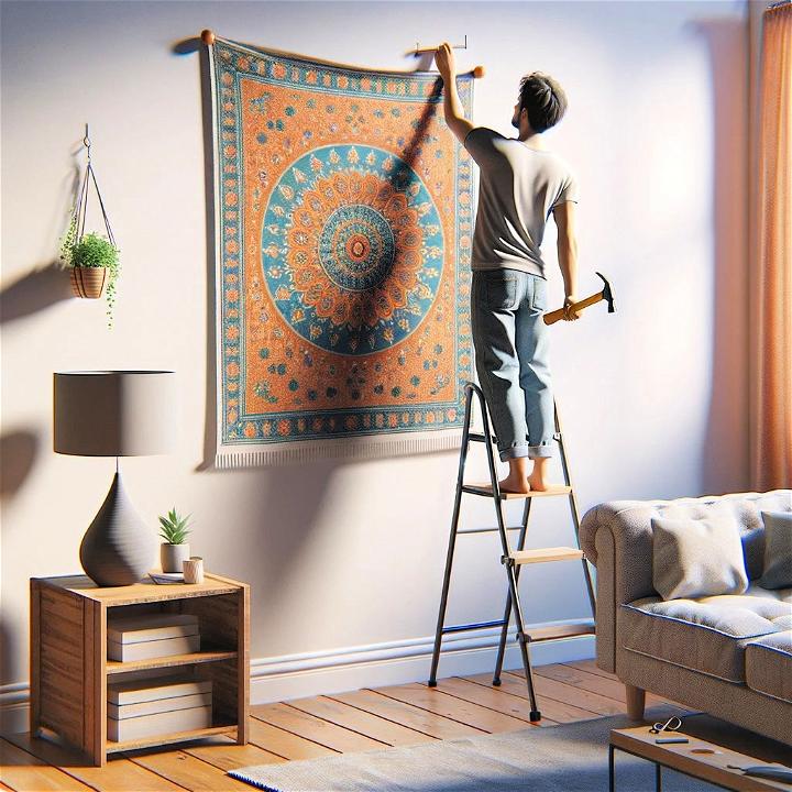 hanging a tapestry
