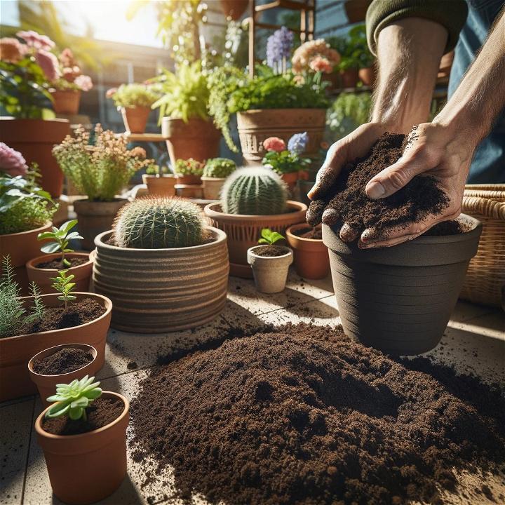 loam potting soil for container gardening