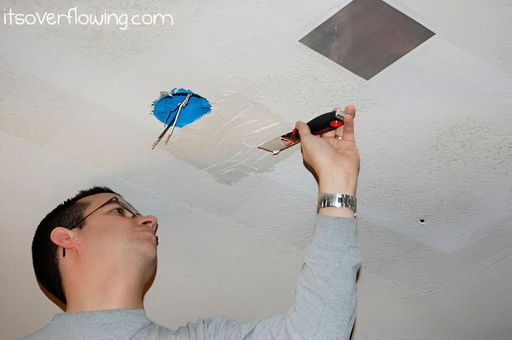 fill the extra hole into the ceiling