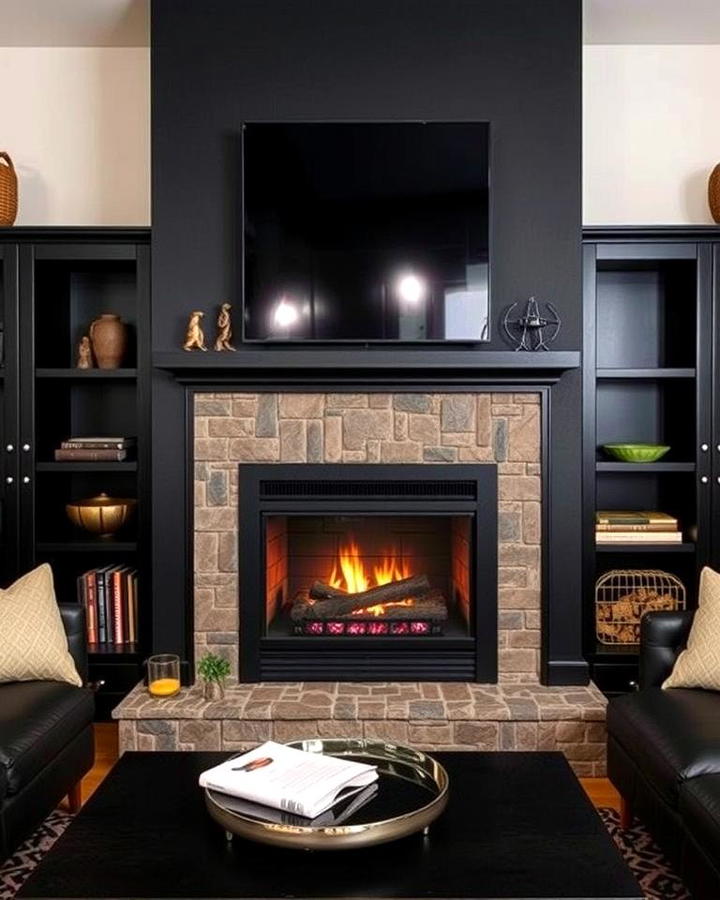 A Black Fireplace for Warmth and Style