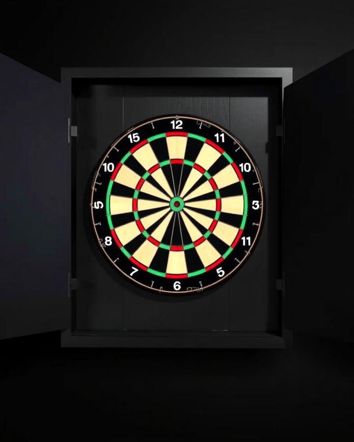 A Dartboard with a Black Backdrop