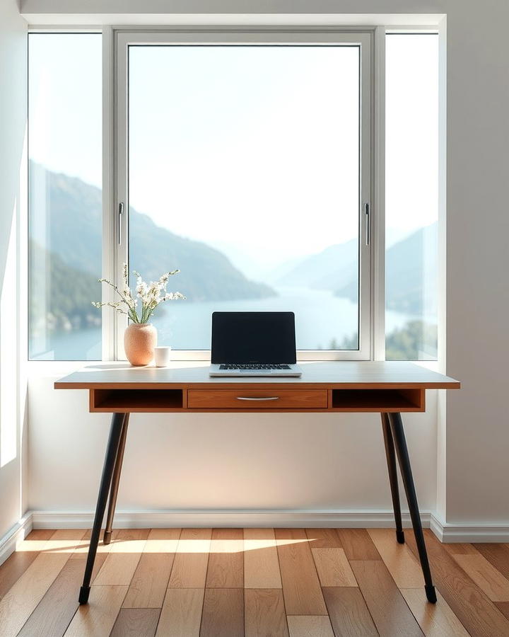 A Minimalist Desk with a Scenic View