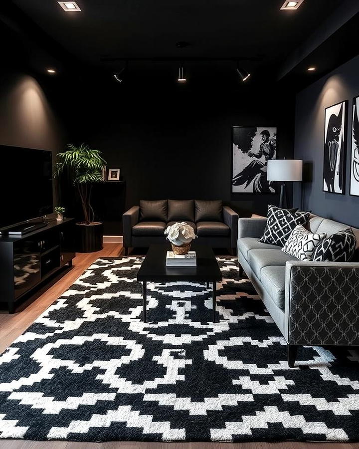 A Statement Rug with Bold Patterns