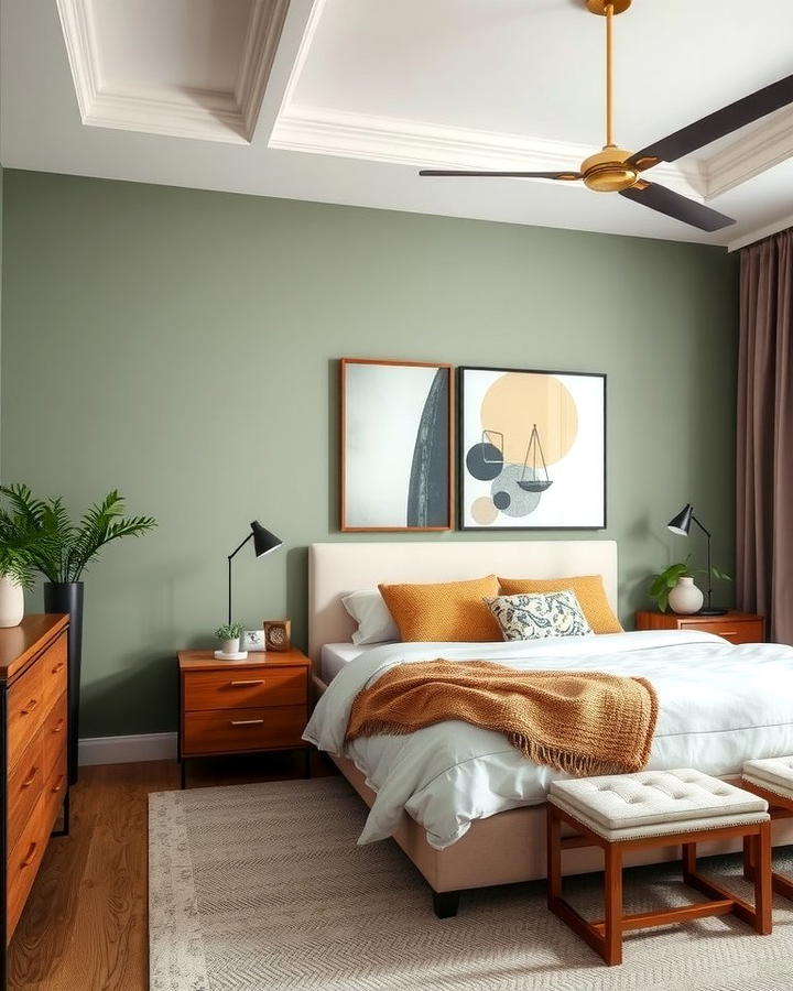 Accent Wall in Sage Green