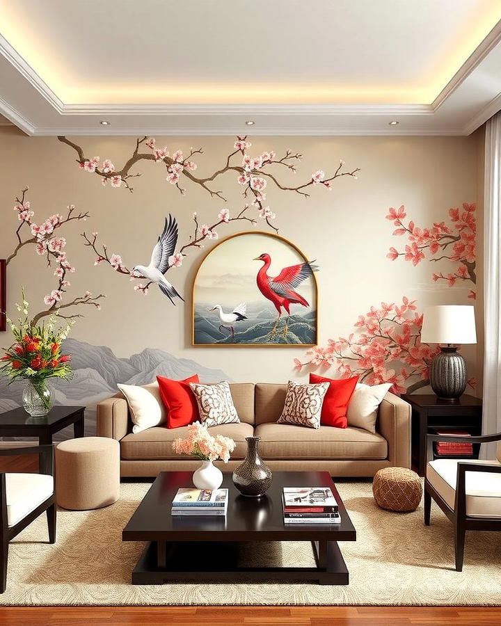 Accent Walls with Asian Motifs