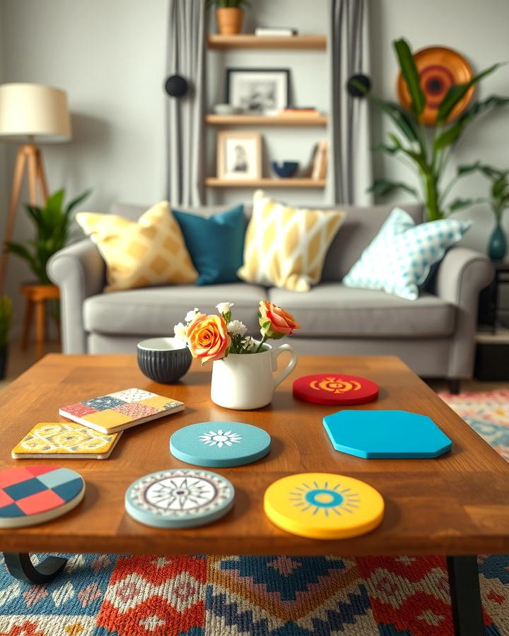 Add a Pop of Color with Decorative Coasters