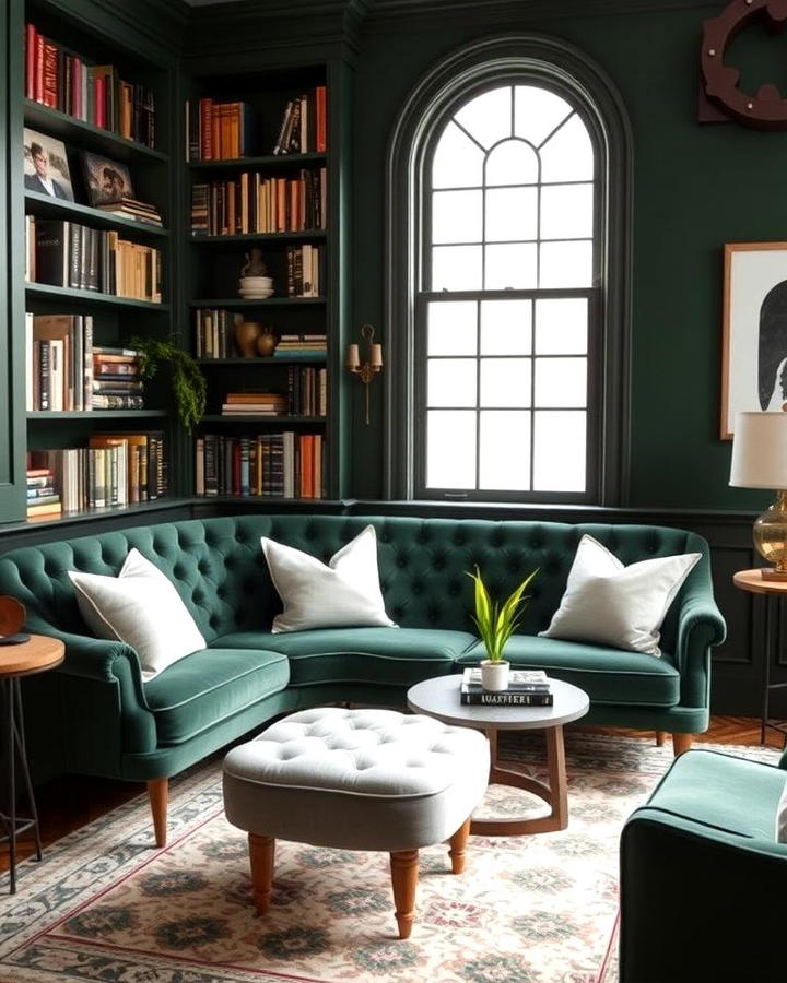 Adding Plush Velvet Seating in Dark Green