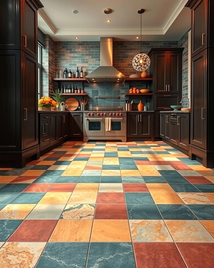 Adding Texture with Multicolored Slate Tiles