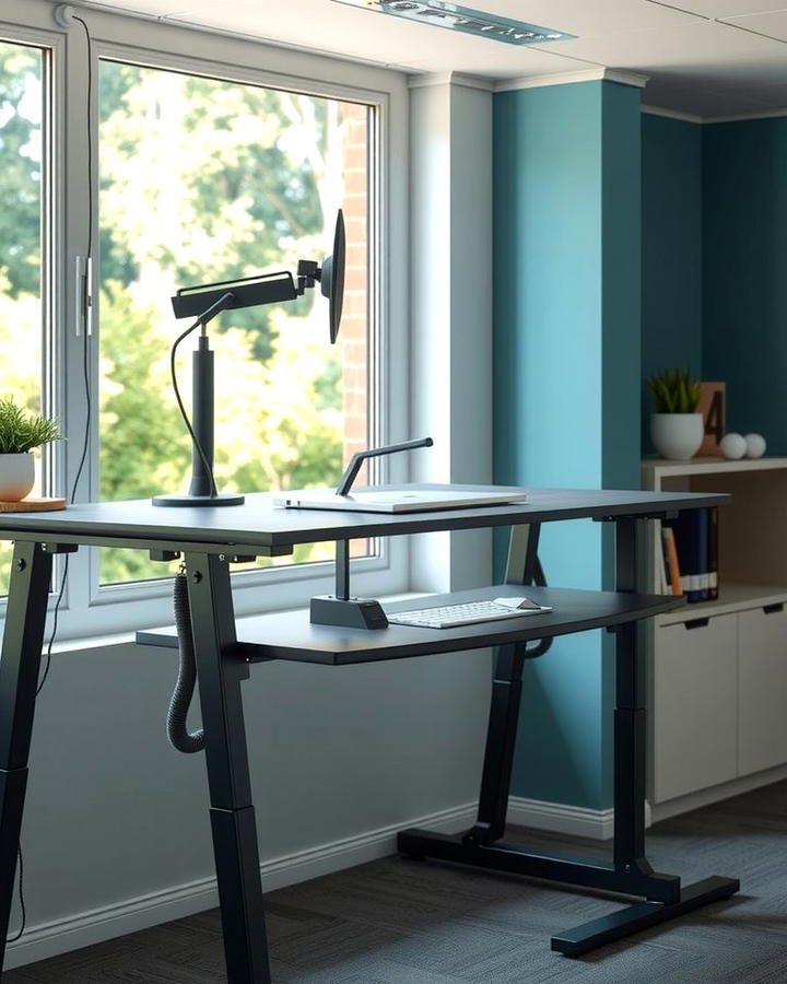 Adjustable Standing Desk by the Window