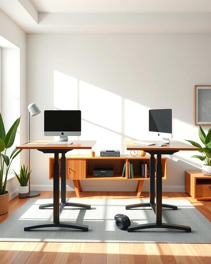 Adjustable Standing Desks for Two