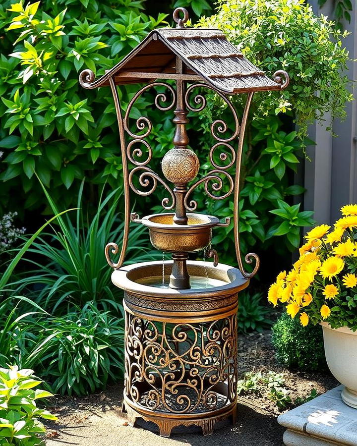 Antique Iron Wishing Well