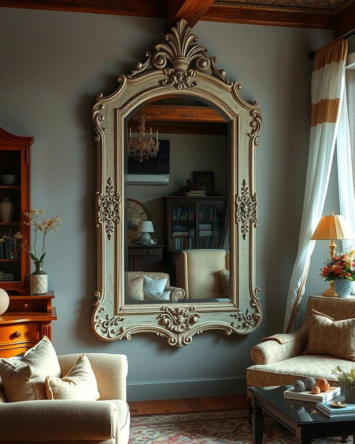 Antique Mirror with Distressed Finish