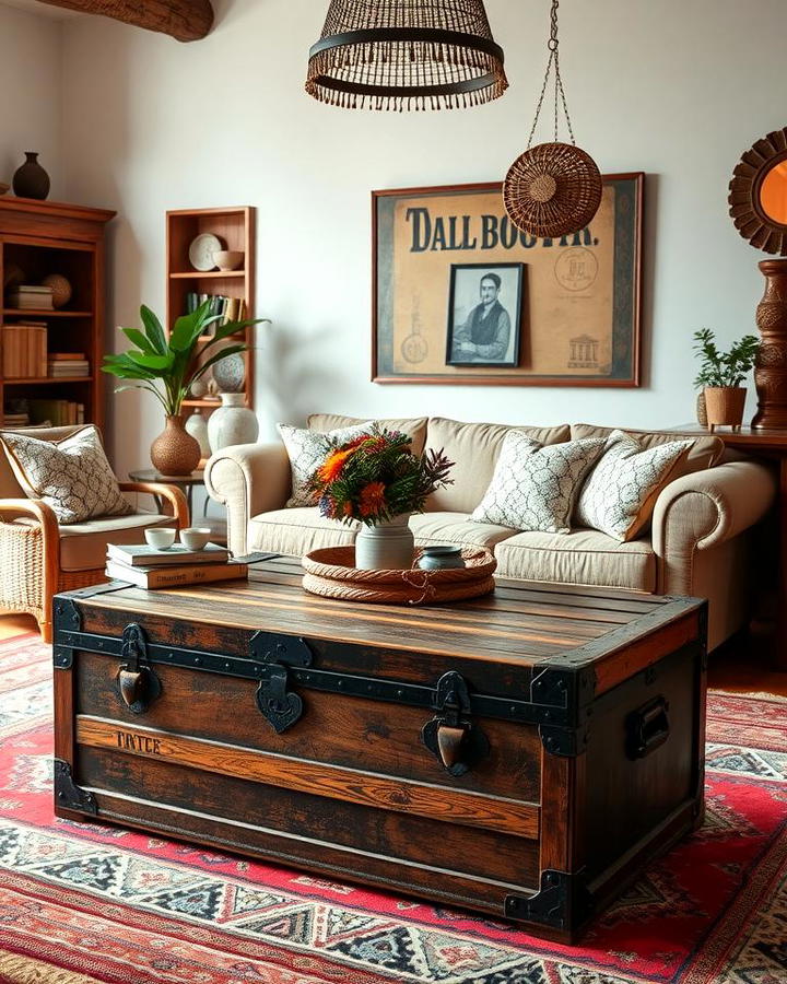 Antique Trunks as Coffee Tables