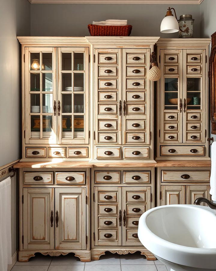 Apothecary Style Cabinets for Vintage Appeal