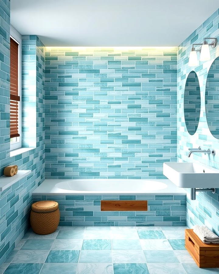 Aqua Tiles for a Spa Like Ambiance