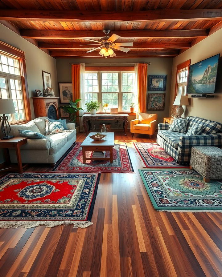 Area Rugs on Hardwood Layers