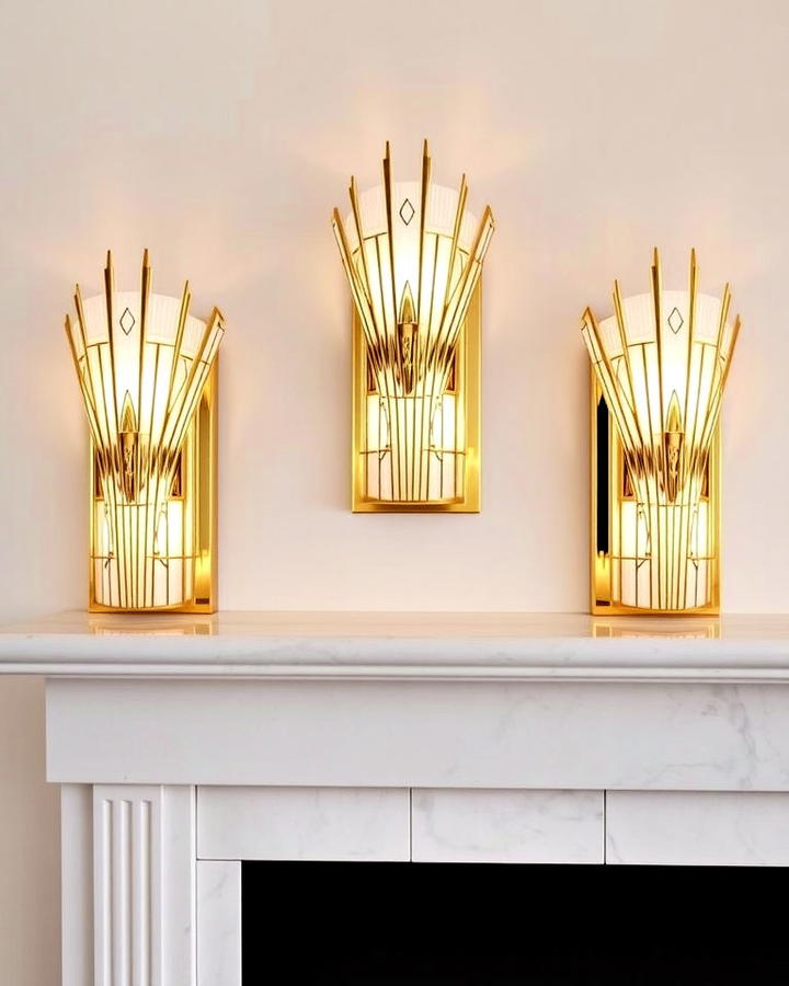 Art Deco Fireplace Sconces for Glamorous Touch