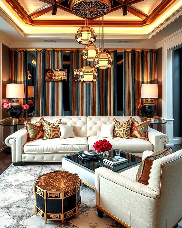 Art Deco Glam with Cream Couch