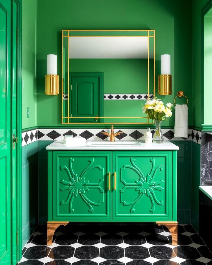 Art Deco Green Vanity