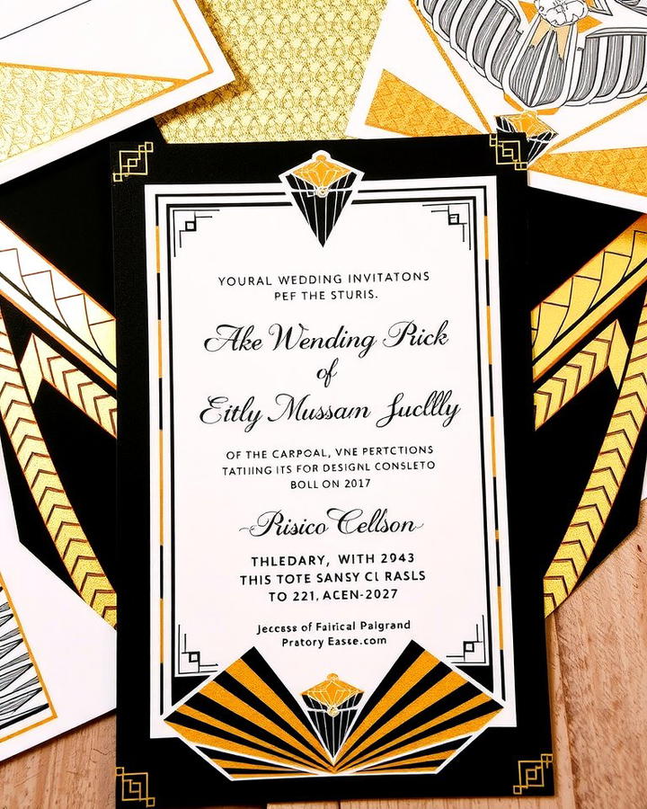 Art Deco Wedding Invitations