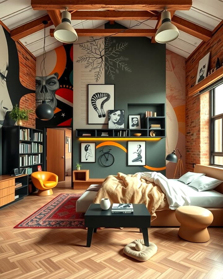 Artistic Loft Bedroom Creativity