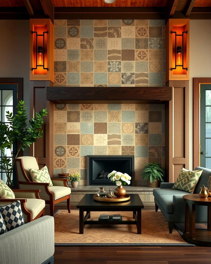 Arts and Crafts Tile Surround