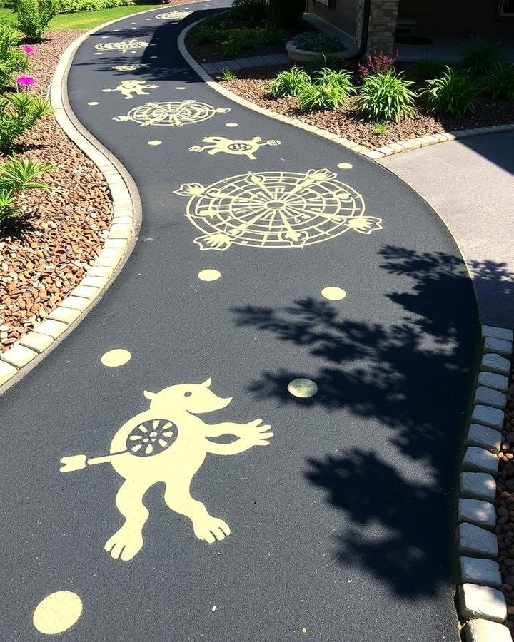 Asphalt Walkways with Artistic Murals