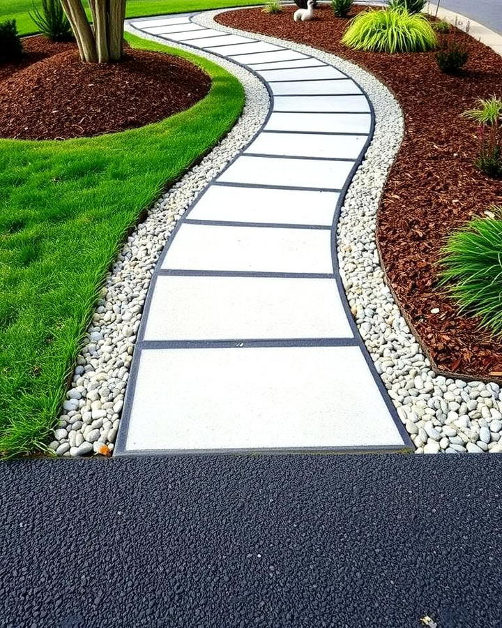 Asphalt Walkways with Decorative Gravel Borders