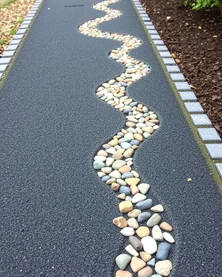 Asphalt Walkways with Embedded Pebbles