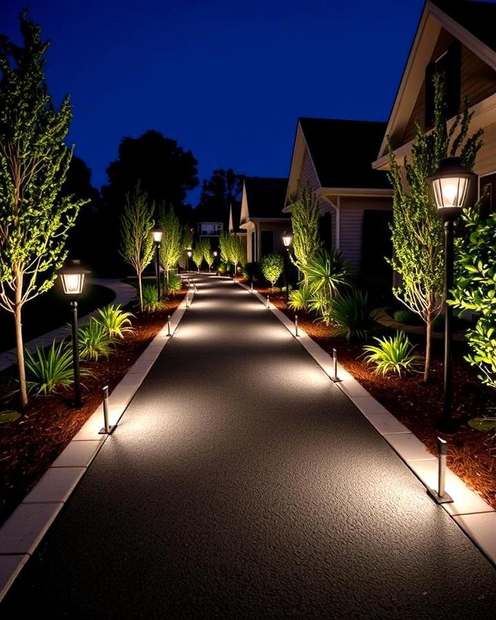 Asphalt Walkways with Solar Powered Lights