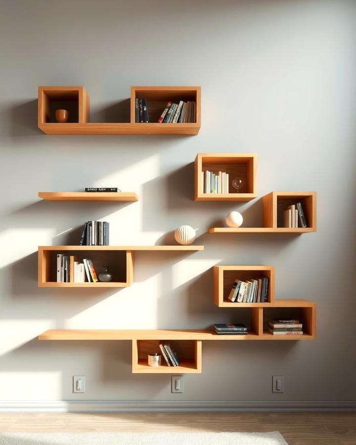 Asymmetrical Floating Shelves