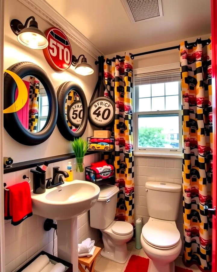 Automotive Themed Bathroom