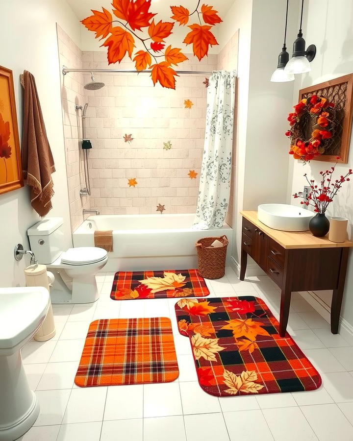 Autumnal Bathroom Rugs