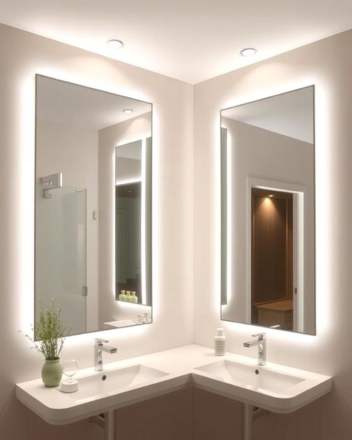 Backlit Mirrors for Subtle Glow