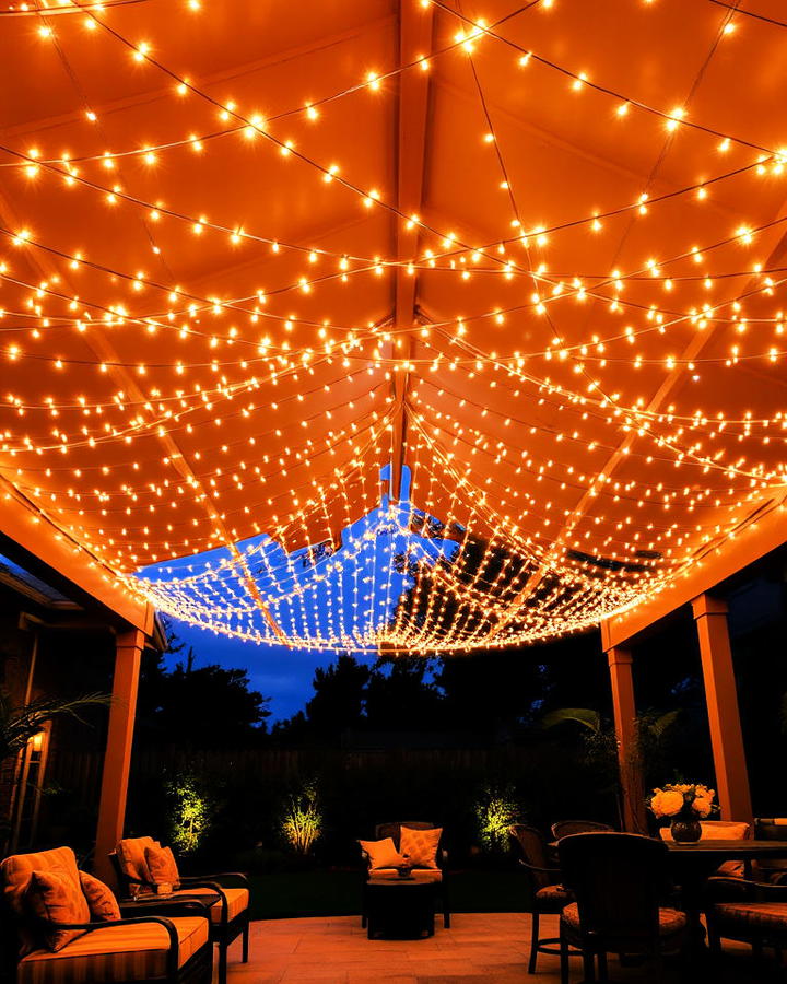 Backyard Canopy Lights for a Dramatic Effect